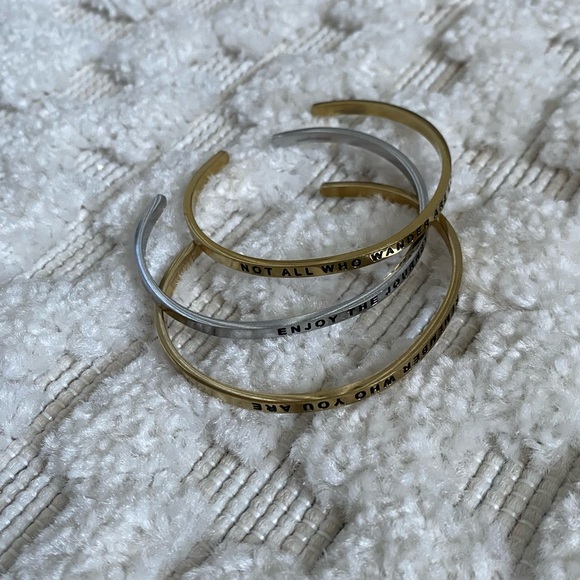 Mantraband Gold and Silver Bangle Bundle - Picture 1 of 4